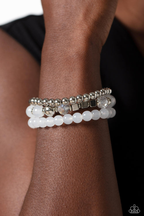 CUBE Your Enthusiasm - White Paparazzi Accessories