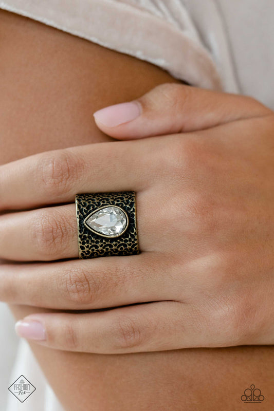 Singed Shape - Brass Paparazzi Accessories