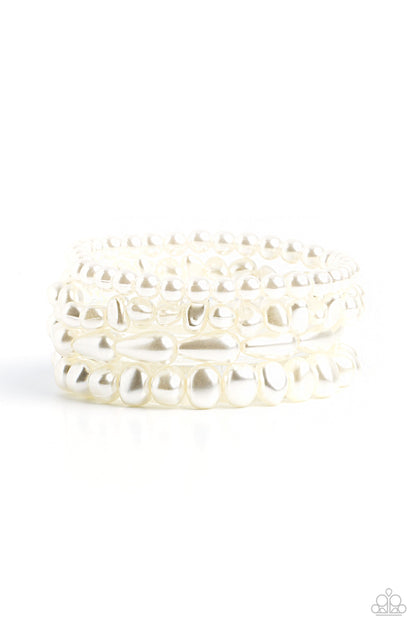 Gossip PEARL - White Paparazzi Accessories
