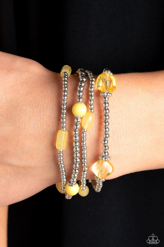 Geometric Guru - Yellow Paparazzi Accessories