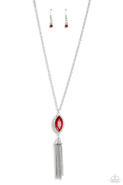 Tassel Tabloid - Red Paparazzi Accessories