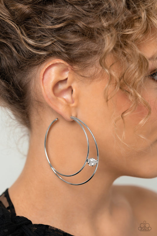 Theater HOOP - White Paparazzi Accessories