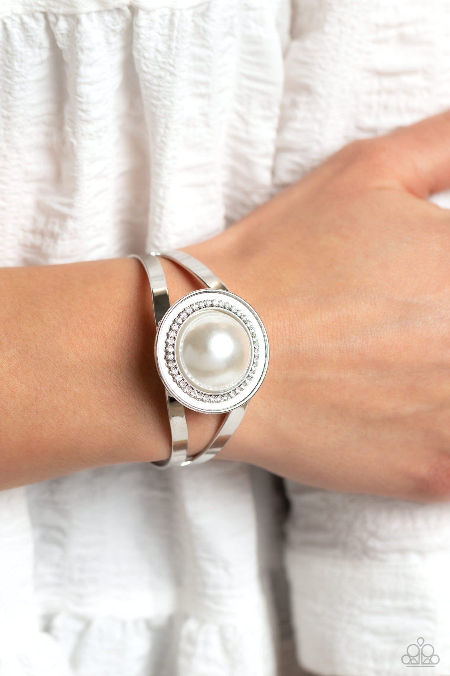 Put On The GLITZ - White  Paparazzi Accessories