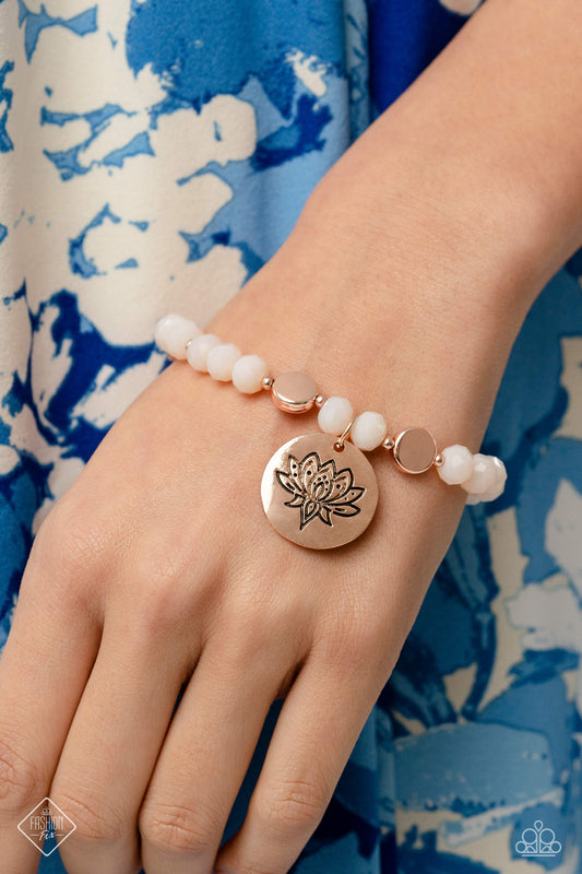 Leisurely Lotus - Rose Gold Paparazzi Accessories