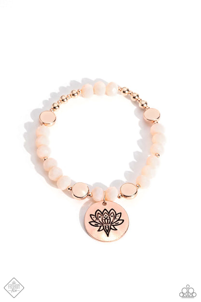 Leisurely Lotus - Rose Gold Paparazzi Accessories