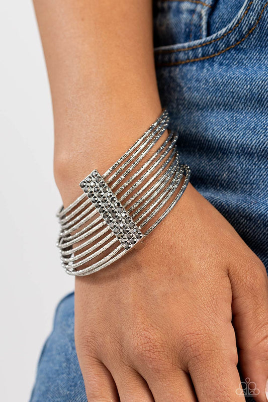 Shimmery Silhouette - Silver Paparazzi Accessories