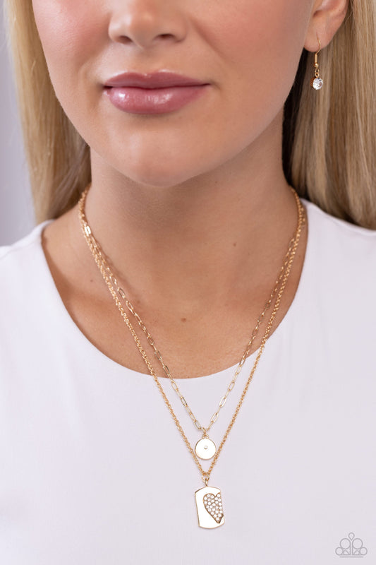 Half of My Heart - Gold Paparazzi Accessories