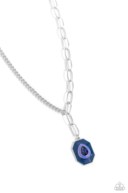 Hexagonal Hallmark - Blue Paparazzi Accessories
