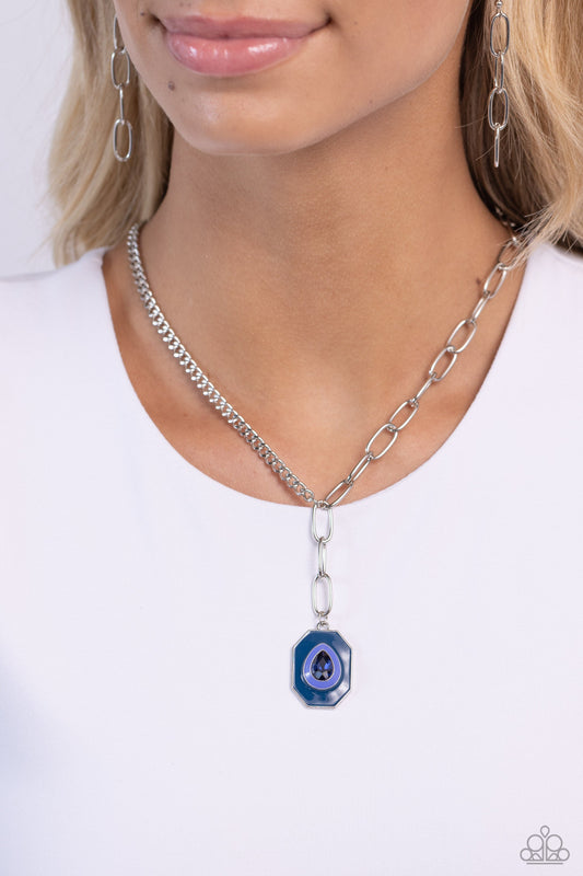 Hexagonal Hallmark - Blue Paparazzi Accessories