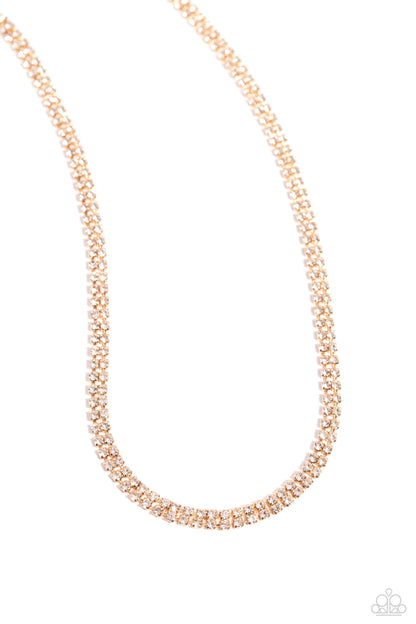 Dazzling Declaration - Gold Paparazzi Accessories