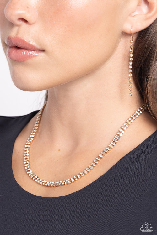 Dazzling Declaration - Gold Paparazzi Accessories