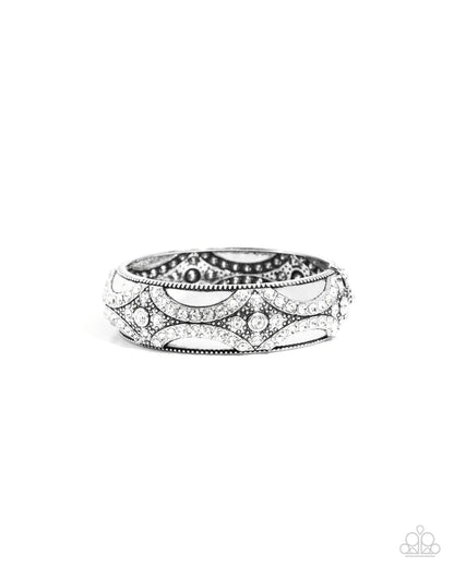 Draped in Decadence - White Paparazzi Accessories
