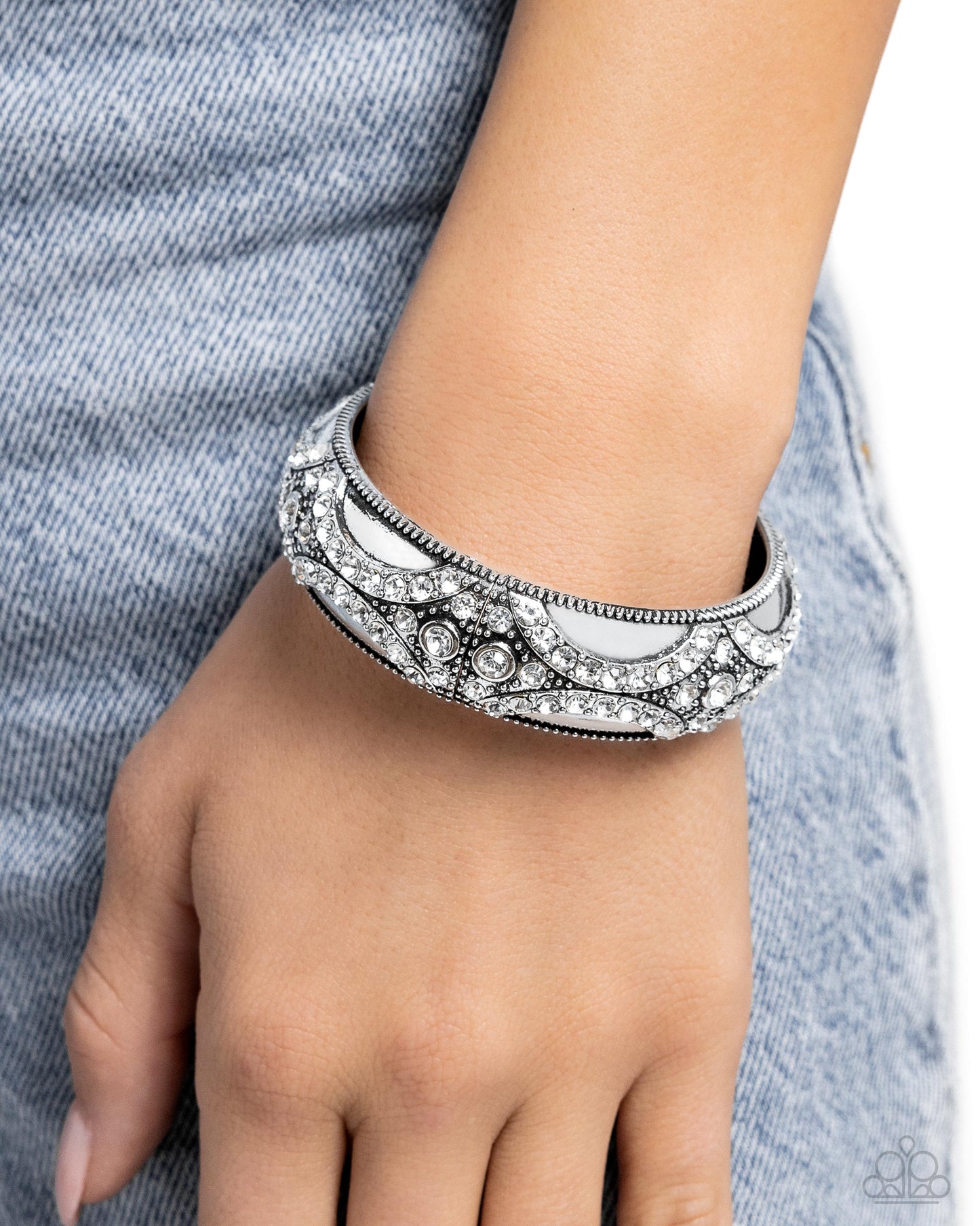 Draped in Decadence - White Paparazzi Accessories