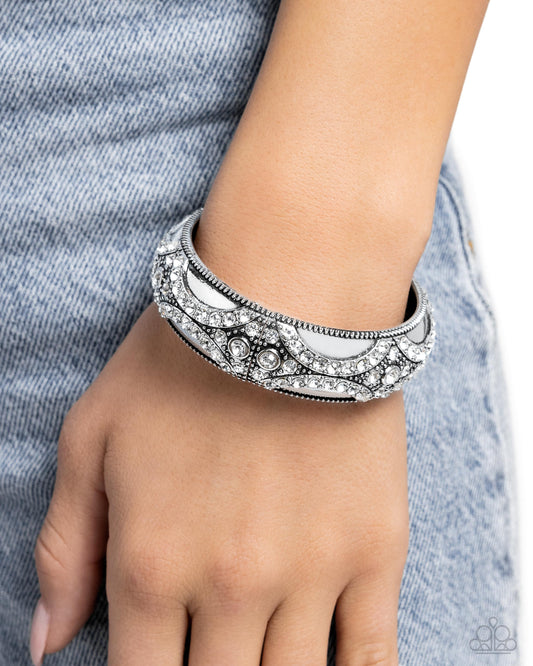 Draped in Decadence - White Paparazzi Accessories
