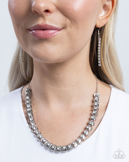 Linked Lady - White Paparazzi accessories