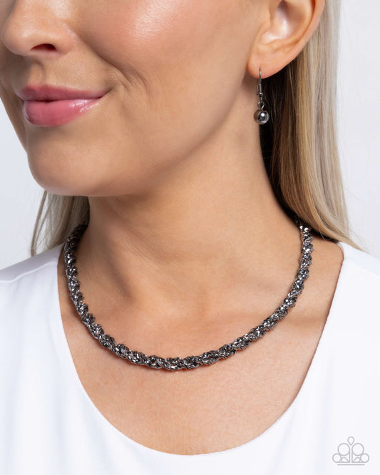Edgy Etching - Black Paparazzi Accessories