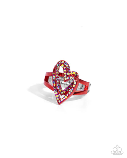 Hybrid Heart - Red Paparazzi Accessories