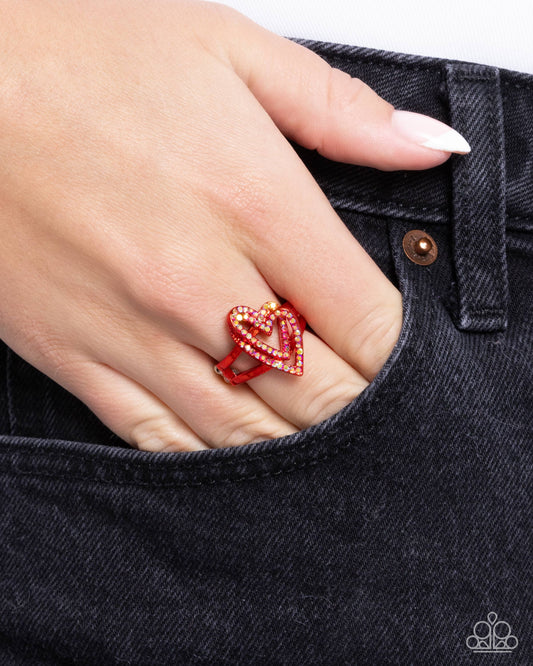 Hybrid Heart - Red Paparazzi Accessories