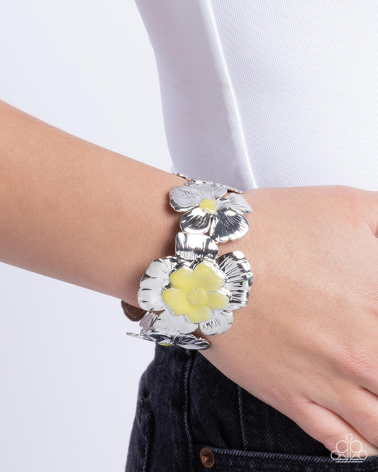 Floral Foundation - Yellow Paparazzi Accessories