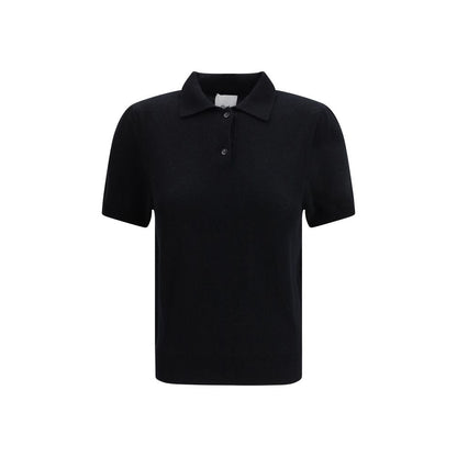 Allude Black Cashmere Polo Shirt