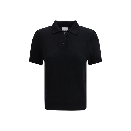 Allude Black Cashmere Polo Shirt