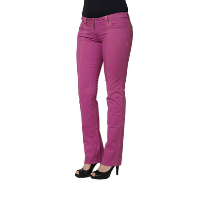 Alviero Martini Prima Classe Purple Cotton Slim Fit Denim Trouser Jeans