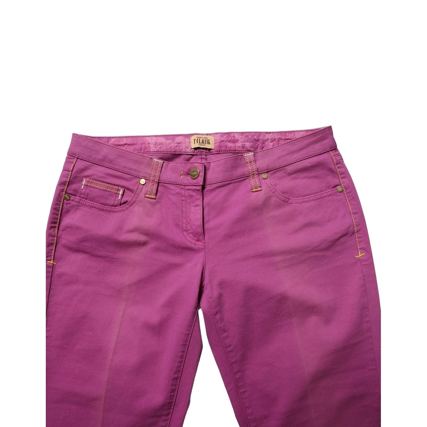 Alviero Martini Prima Classe Purple Cotton Slim Fit Denim Trouser Jeans