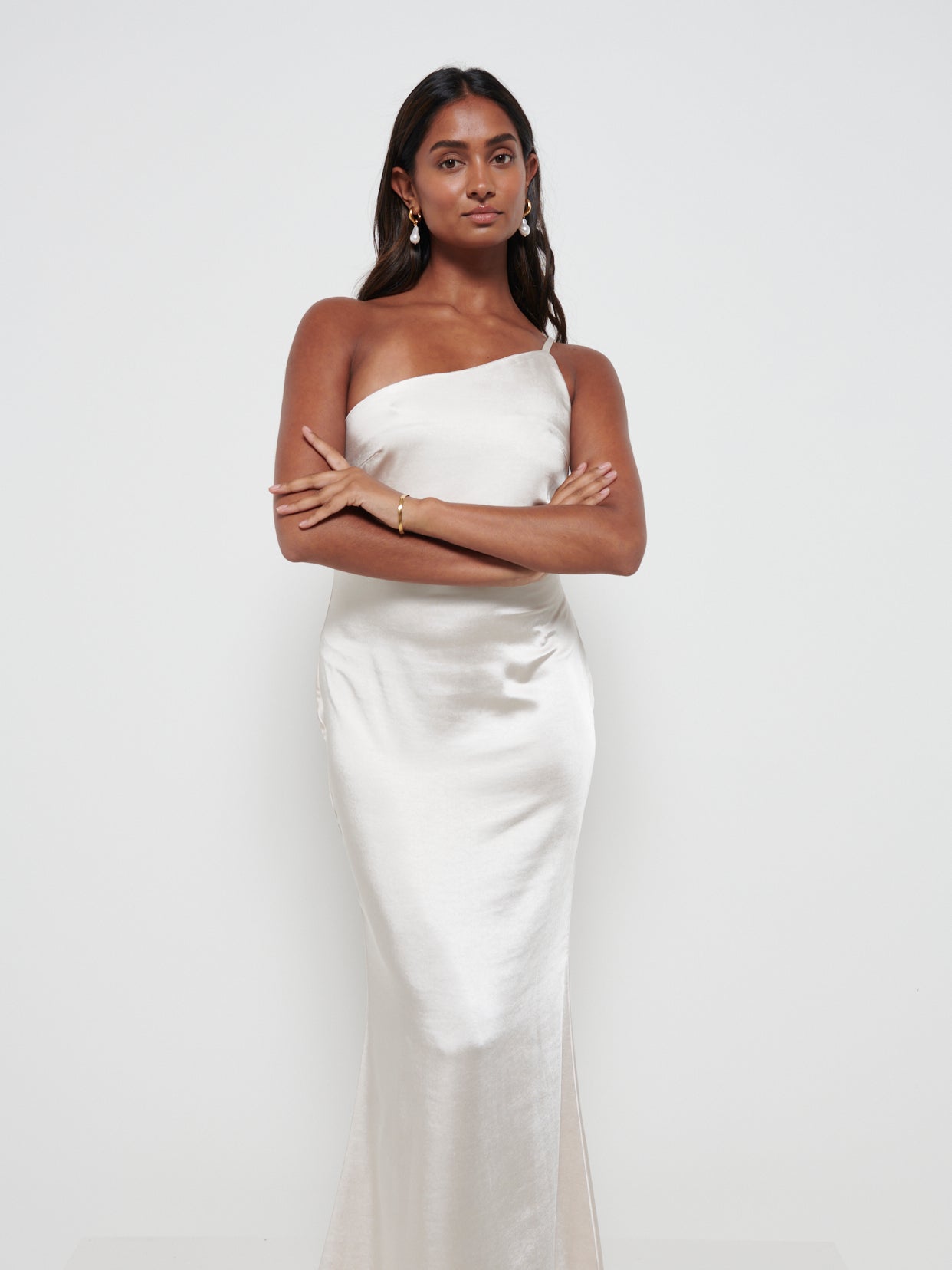 Amelia Maxi Bridesmaid Dress - Matte Champagne