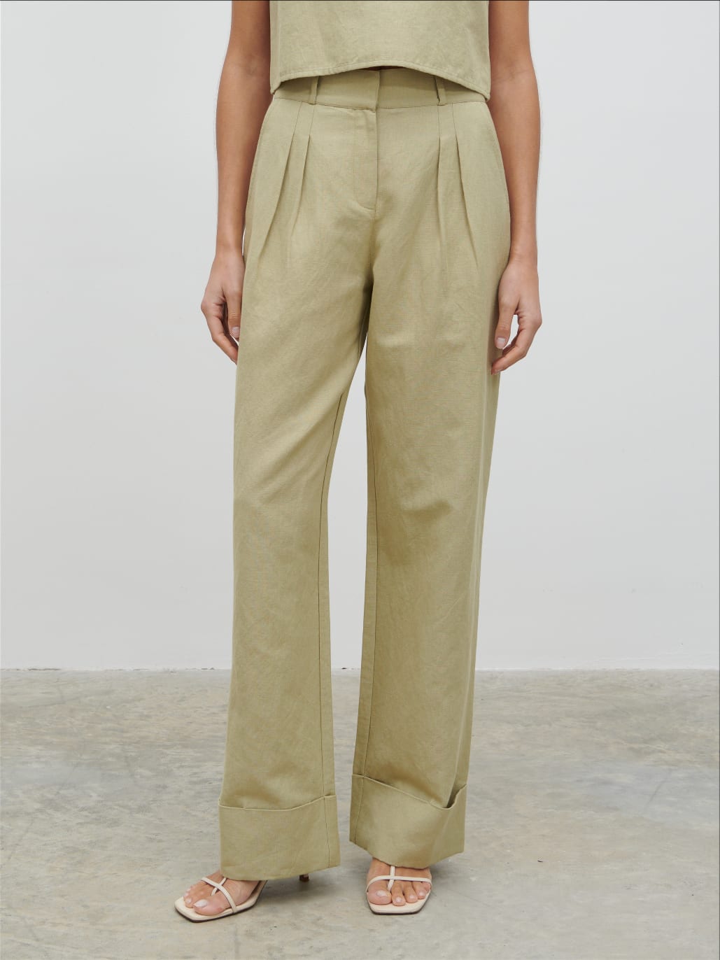 Bryony Linen Trousers - Olive
