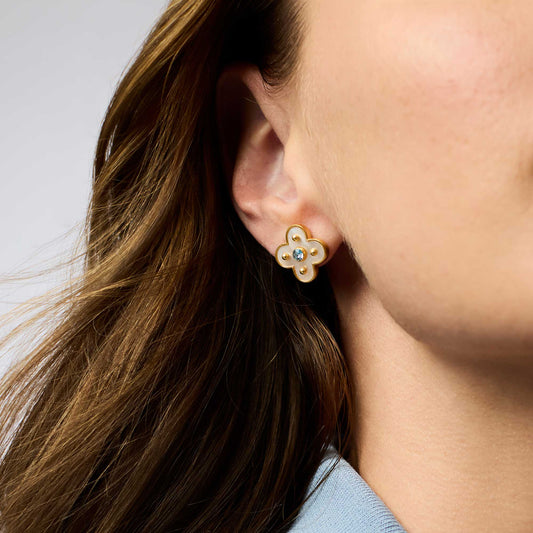 Colette Stud - Chalcedony Blue