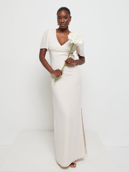 Edie Chiffon Maxi Bridesmaids Dress - Champagne