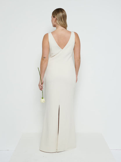 Esmee Crepe Maxi Bridesmaid Dress - Champagne