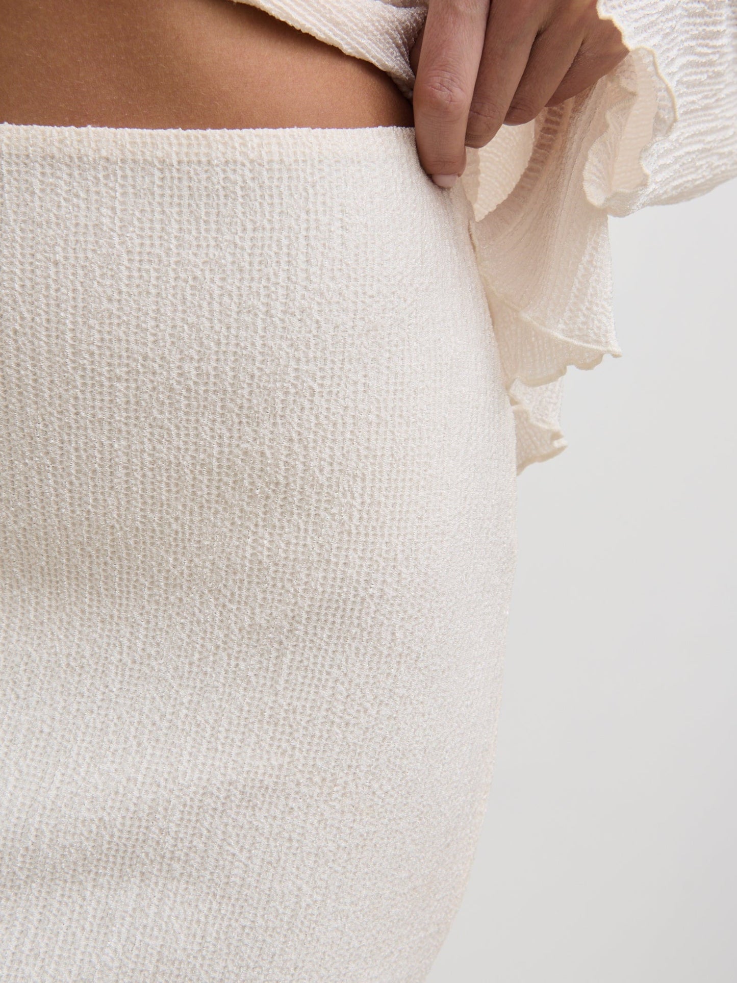 Evalina Crinkle Maxi Skirt - Cream