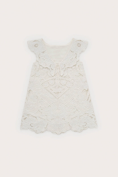 KIDS FRIDLI DRESS - OFF WHITE EMBROIDERY