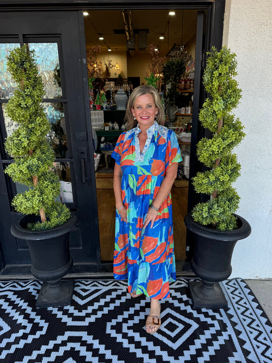 Kennedy Dress - Cerulean Mix
