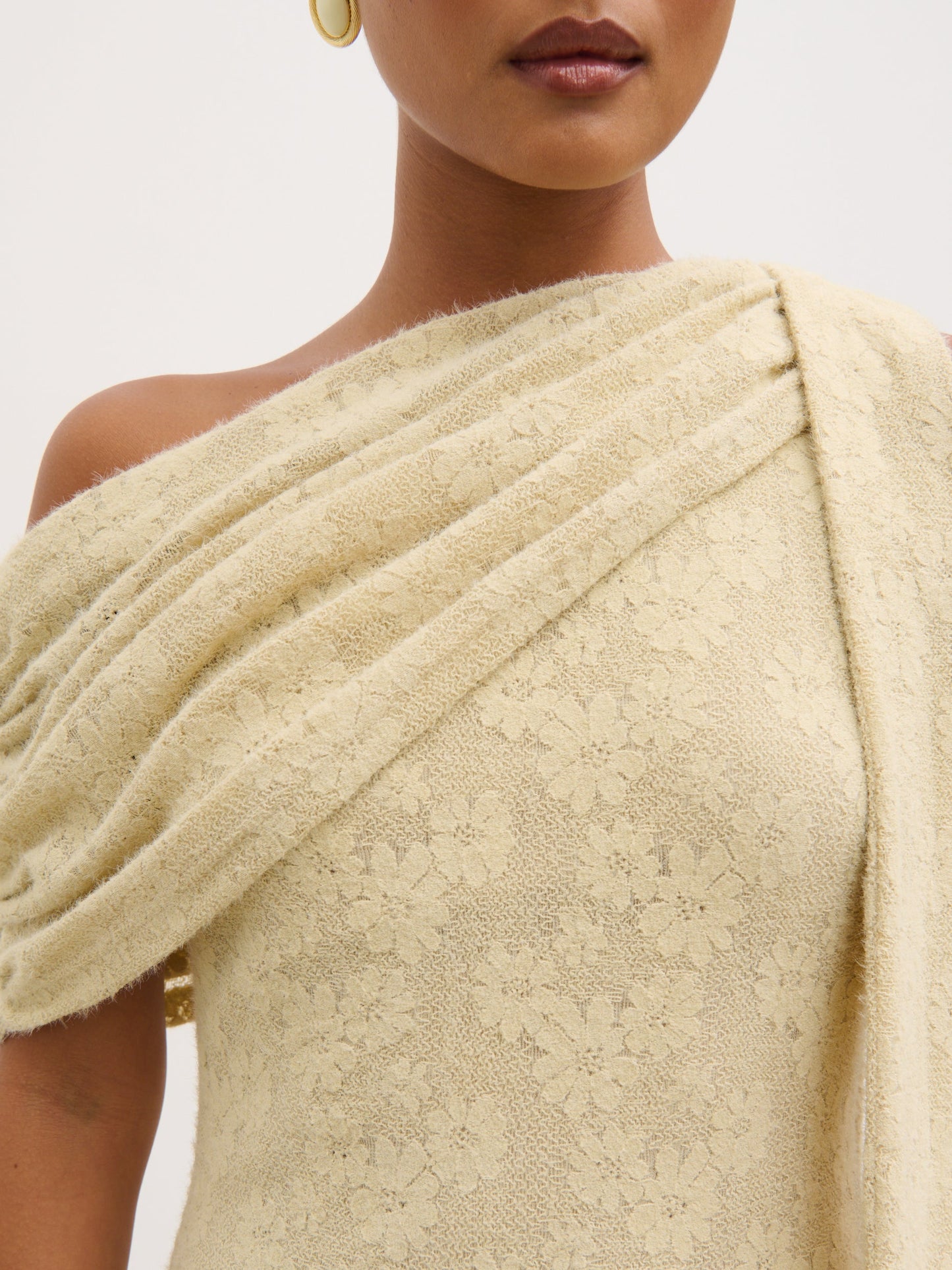 Freya One Shoulder Floral Maxi Dress - Beige