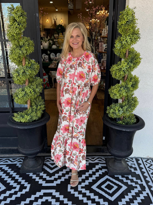 Kimberly Dress - Coral Mix