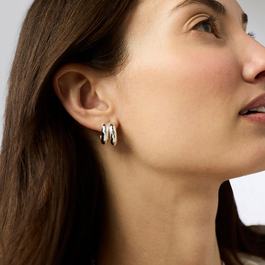 Havana Double Hoop - Silver