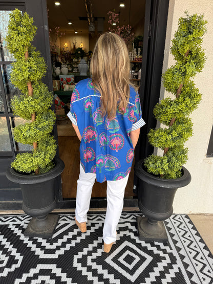 Olivia Top - Blue Mix