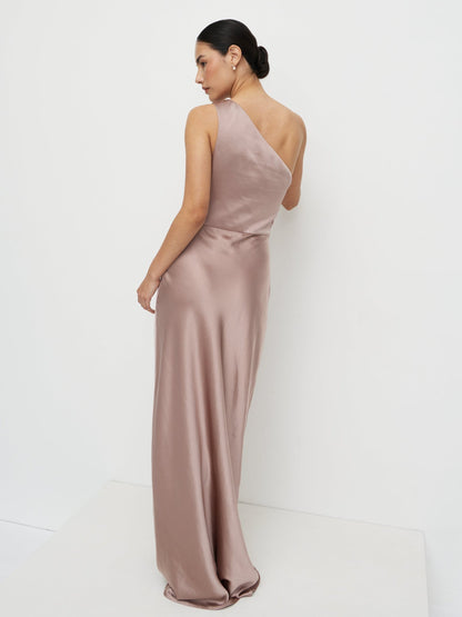 Juliet Ruched Satin Maxi Dress - Amethyst