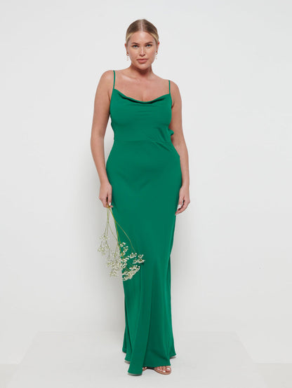 Keisha Chiffon Maxi Bridesmaid Dress - Emerald