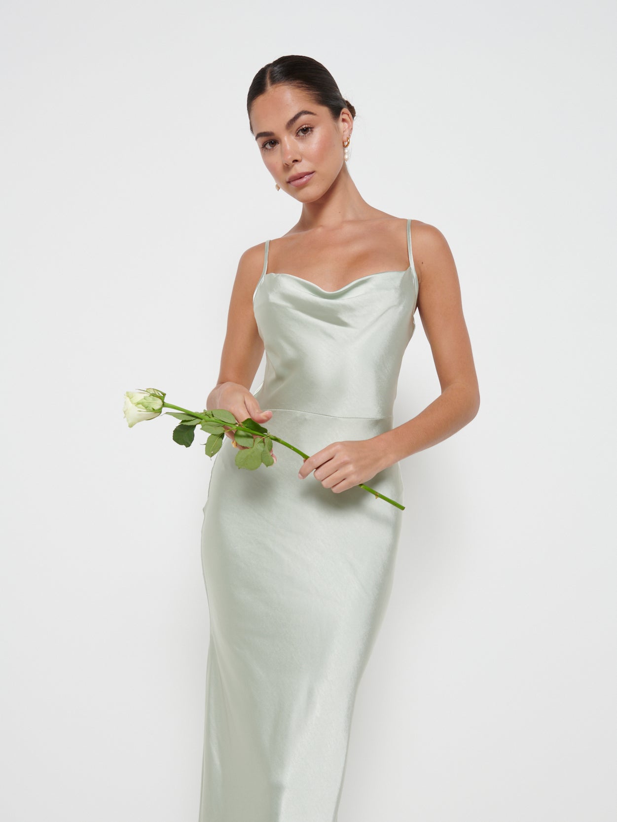 Keisha Maxi Bridesmaid Dress - Matte Sage