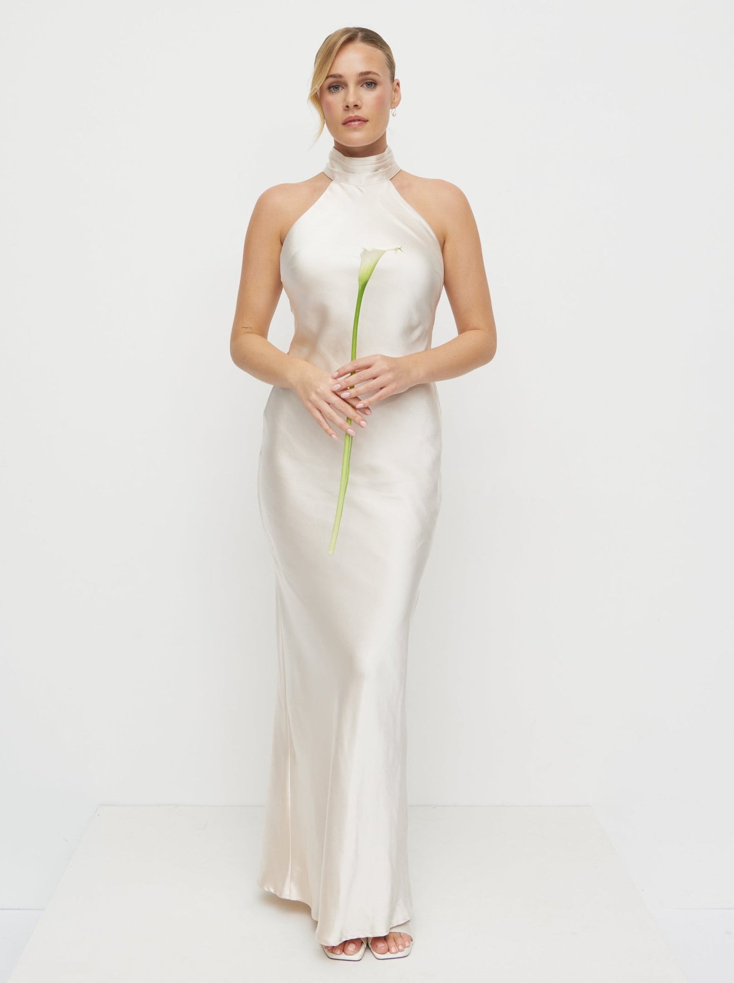 Kiara Satin Maxi Dress - Champagne
