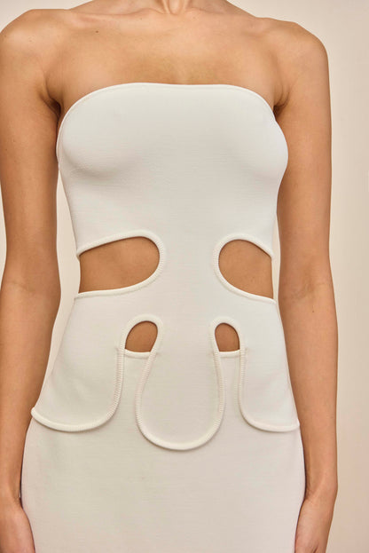 BRUNELO KNIT DRESS - OFF WHITE
