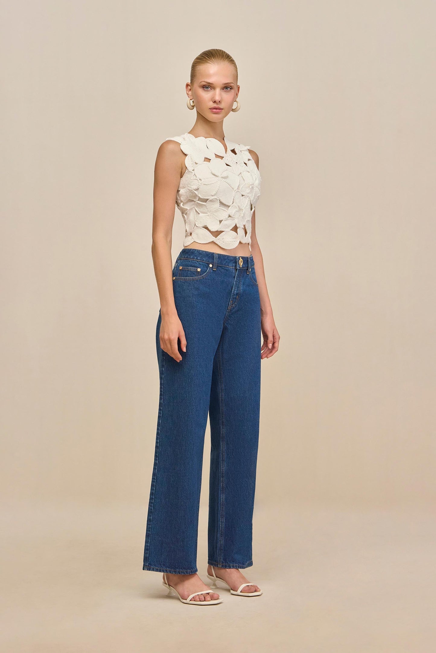 HARRINGTON CROCHET TOP - OFF WHITE