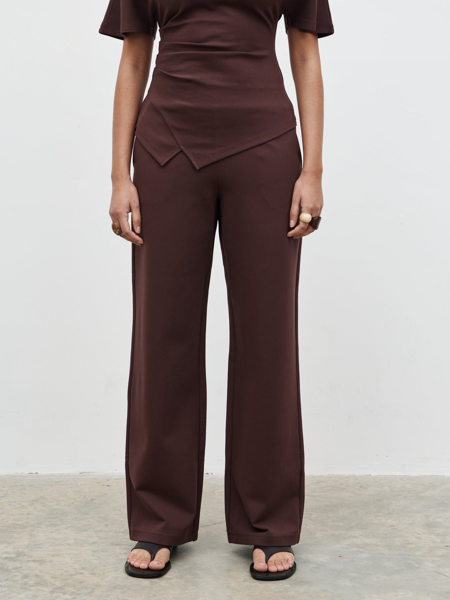 Marni Straight Leg Jersey Trousers - Brown