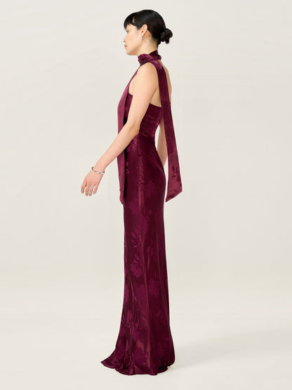 Myla Dress in Deep Wine