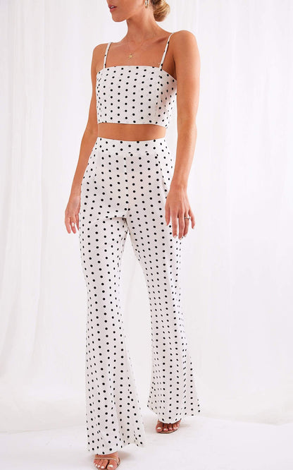 Lanie Flare Trousers - Polka Dot