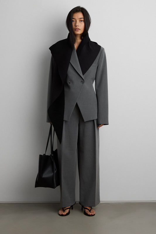 WIDE LEG TROUSER WITH DOUBLE BELT DETAIL