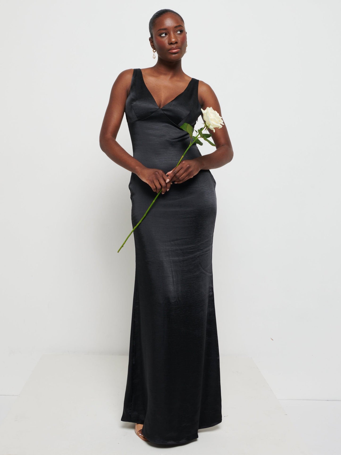 Piper Maxi Bridesmaid Dress - Matte Black